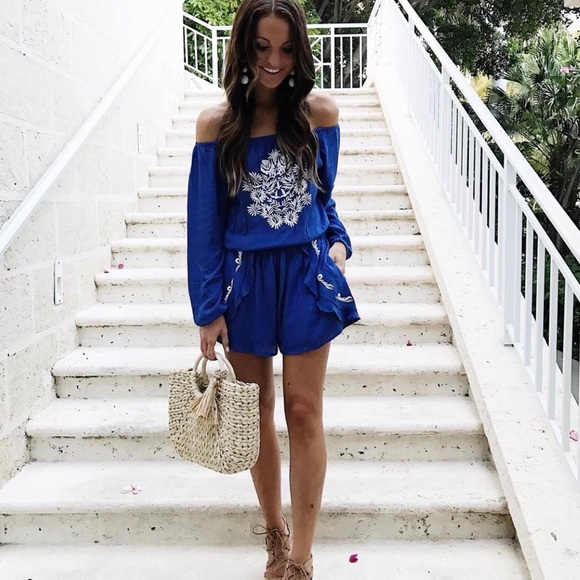 Lovers + Friends Pants - Lovers & friends off the shoulder romper